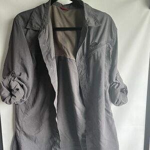 Mens North-face Gray button down shirt medium